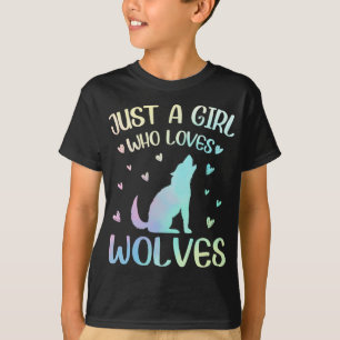 T-shirt Juste une fille qui aime les loups