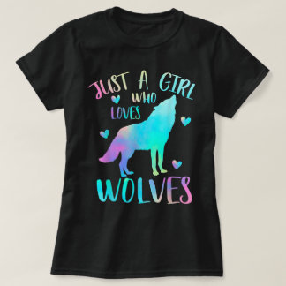T-shirt Juste une fille qui aime les loups