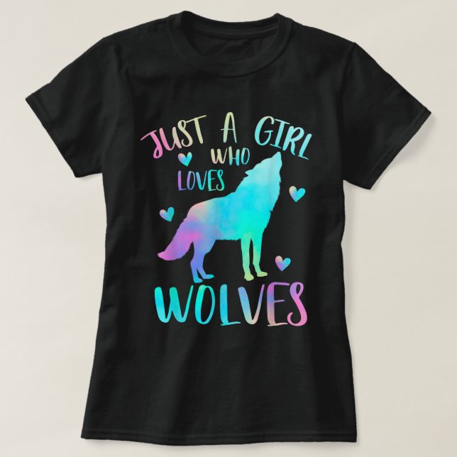 T-shirt Juste une fille qui aime les loups (Design devant)