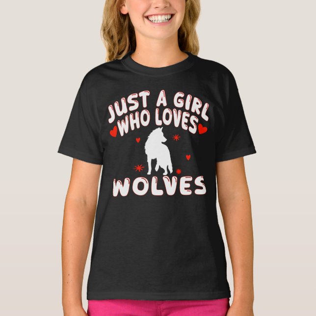 T-shirt Juste Une Fille Qui Aime Les Loups (Devant)