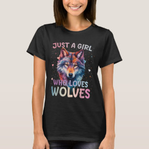 T-shirt Juste une fille qui aime les loups amoureuse de lo