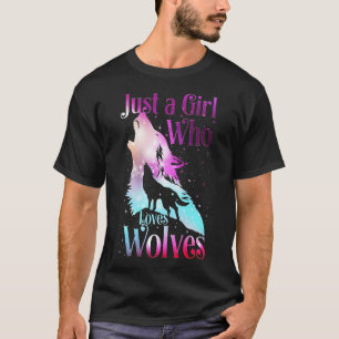 T-shirt Juste une fille qui aime les loups Amoureuse des l