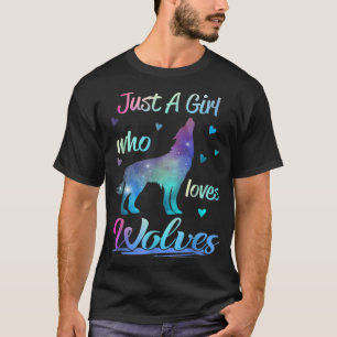 T-shirt Juste une fille qui aime les loups animal