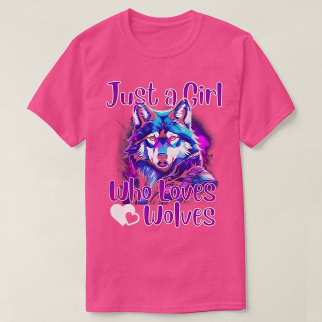 T-shirt Juste une fille qui aime les loups Concevoir un ad (Design devant)