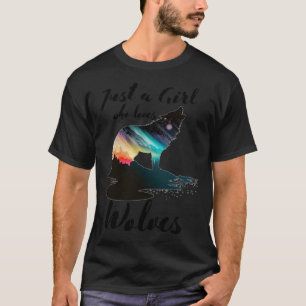 T-shirt Juste une fille qui aime les loups Cosmic Space Wa