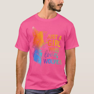 T-shirt Juste Une Fille Qui Aime Les Loups Les Animaux Por