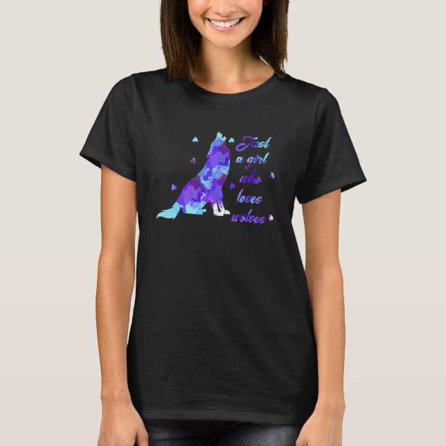 T-shirt Juste Une Fille Qui Aime Les Loups Loups Fans Anim (Devant)