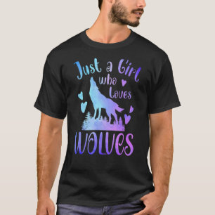 T-shirt Juste Une Fille Qui Aime Les Loups Lune Loup Lune