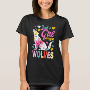 T-shirt Juste Une Fille Qui Aime Les Loups Mignonne Loup