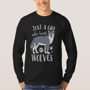 T-shirt Juste une fille qui aime les loups Wolf femmes