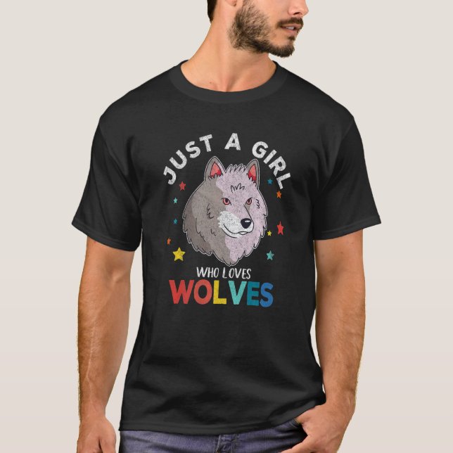 T-shirt Juste Une Fille Qui Aime Les Loups Wolf Girl (Devant)