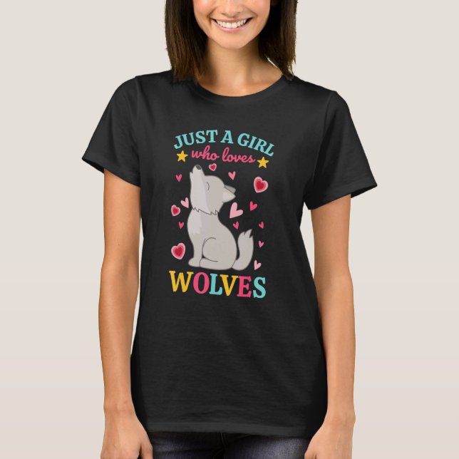 T-shirt Juste Une Fille Qui Aime Les Loups Wolfdog Howling (Devant)