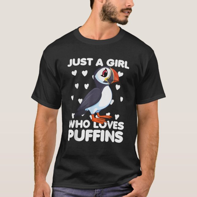 T-shirt Juste une fille qui aime les macareux (Devant)