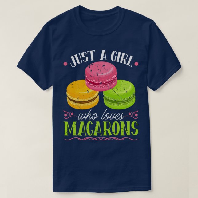 T-shirt Juste Une Fille Qui Aime Les Macarons Chef Pâtissi (Design devant)