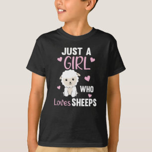 T-shirt Juste une fille qui aime les moutons - Moutons dou