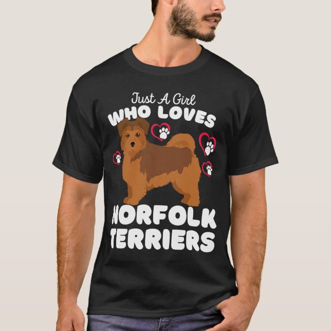 T-shirt Juste une fille qui aime les Norfolk Terriers  Chi (Devant)