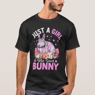 T-shirt Juste Une Fille Qui Aime Les Oeufs De Lapin Fleurs