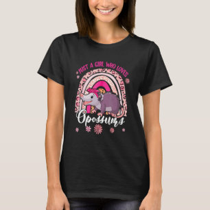 T-shirt Juste Une Fille Qui Aime Les Opossums Fleur Floral