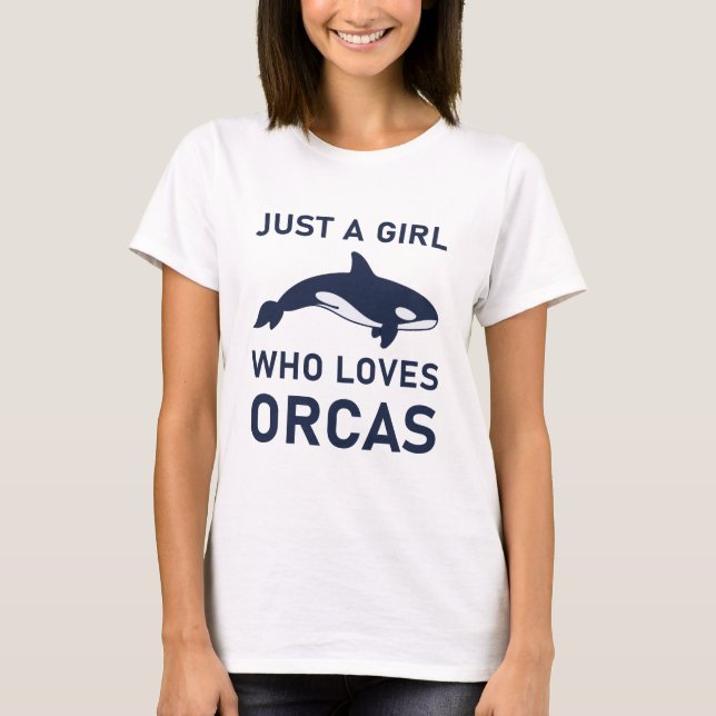 T-shirt Juste Une Fille Qui Aime Les Orques Drôle Orca (Devant)