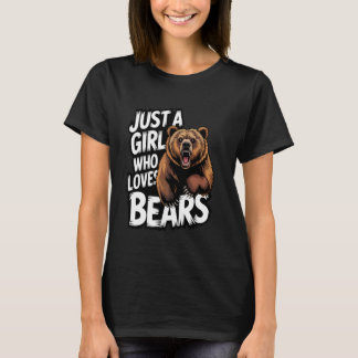 T-shirt Juste Une Fille Qui Aime Les Ours Amoureux Filles