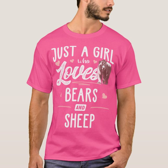 T-shirt Juste Une Fille Qui Aime Les Ours Et Les Moutons O (Devant)