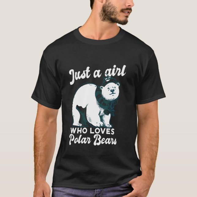 T-shirt Juste Une Fille Qui Aime Les Ours Polaires Mignons (Devant)