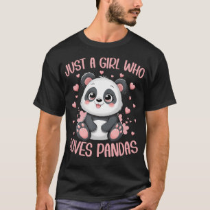 T-shirt Juste Une Fille Qui Aime Les Pandas Animal Femme P