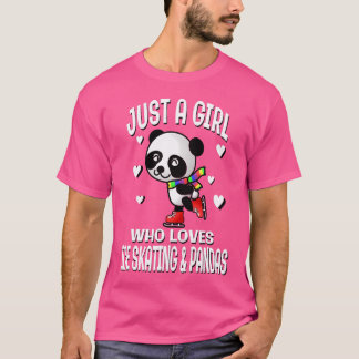 T-shirt Juste une fille qui aime les pandas de patinage su