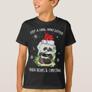 T-shirt Juste Une Fille Qui Aime Les Pandas Et Noël