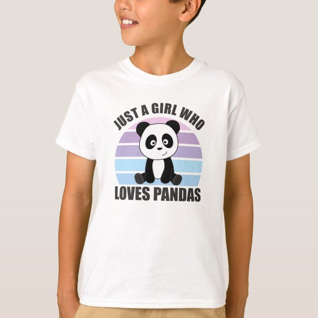 T-shirt Juste Une Fille Qui Aime Les Pandas Les Animaux Do (Devant)