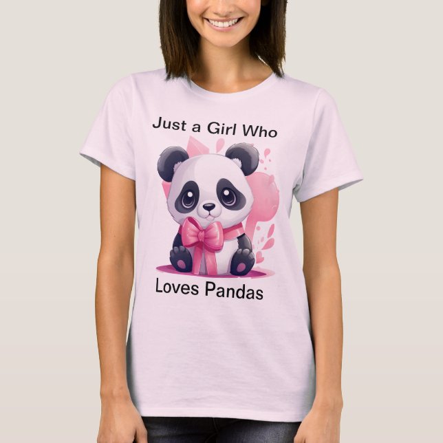 T-shirt Juste une fille qui aime les pandas - mignonne ama (Devant)