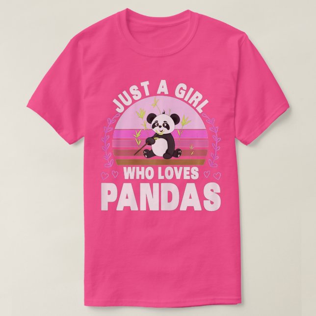 T-shirt Juste une fille qui aime les pandas - mignonne pan (Design devant)