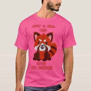 T-shirt Juste Une Fille Qui Aime Les Pandas Rouges
