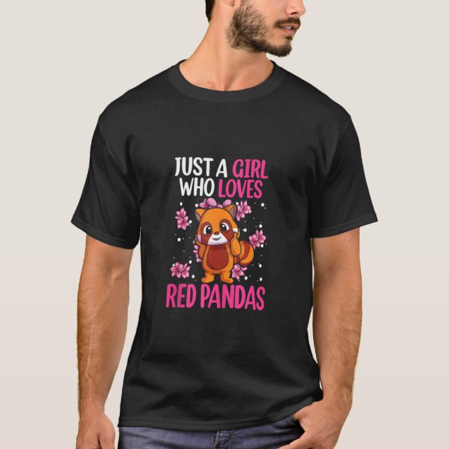 T-shirt Juste Une Fille Qui Aime Les Pandas Rouges Femmes  (Devant)