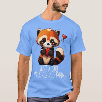 T-shirt Juste Une Fille Qui Aime Les Pandas Rouges Les Fem