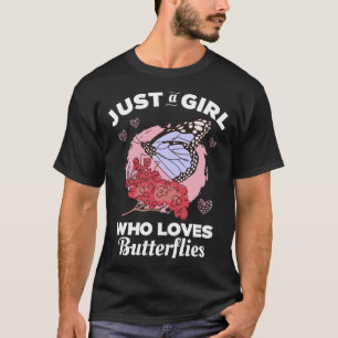 T-shirt Juste une fille qui aime les papillons