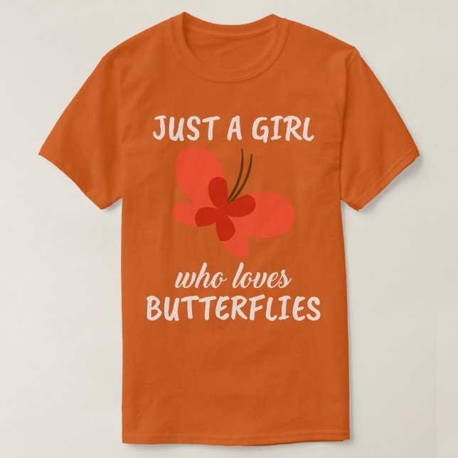 T-shirt Juste une fille qui aime les papillons 2 (Design devant)