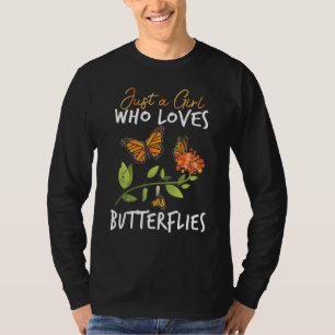 T-shirt Juste Une Fille Qui Aime Les Papillons Mignonne Mo