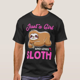 T-shirt Juste une fille qui aime les paresseux cadeau anim