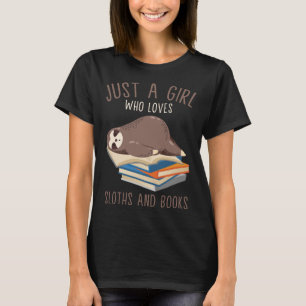 T-shirt Juste une fille qui aime les paresseux et les livr