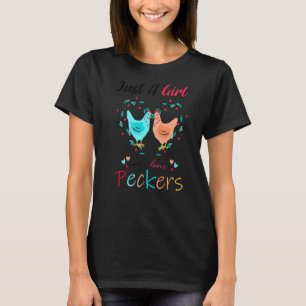 T-shirt Juste Une Fille Qui Aime Les Peckers Adorable Prés