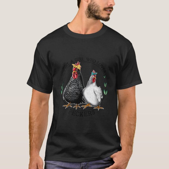 T-shirt Juste Une Fille Qui Aime Les Peckers Drôle Les FEM (Devant)