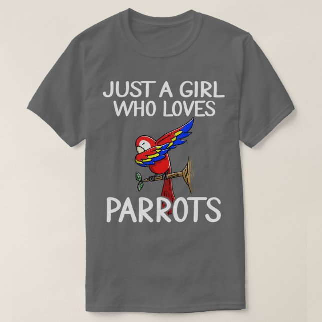 T-shirt juste une fille qui aime les perroquets 1 (Design devant)
