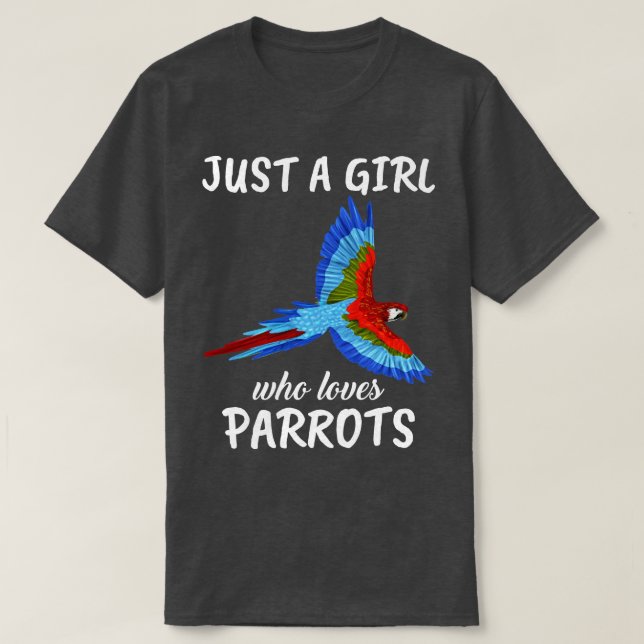 T-shirt Juste une fille qui aime les perroquets 1 (Design devant)