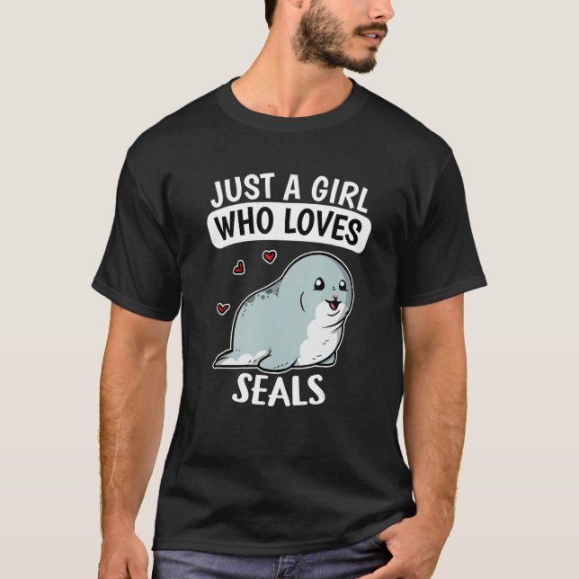 T-shirt Juste Une Fille Qui Aime Les Phoques Mignonnes Pho (Devant)