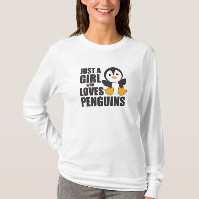 T-shirt Juste une fille qui aime les pingouins - mignon pi (Devant)