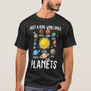 T-shirt Juste une fille qui aime les planètes Astronomie E