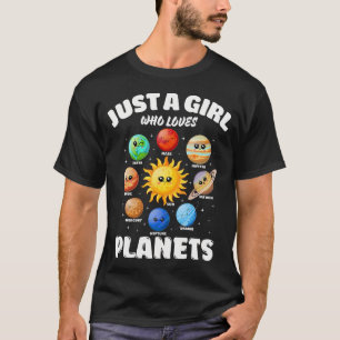 T-shirt Juste une fille qui aime les planètes, la science