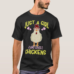 T-shirt Juste Une Fille Qui Aime Les Poules Bandeau Poulet