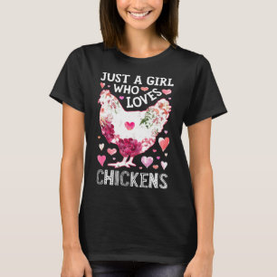 T-shirt Juste une fille qui aime les poules silhouette de